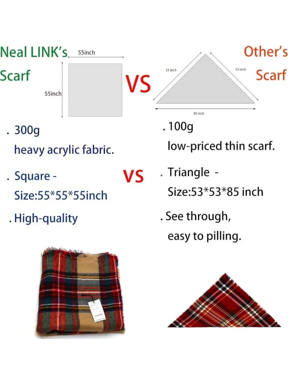 Cozy Winter Plaid Wrap Scarf | Warm Blanket Shawl for Women | Fashion